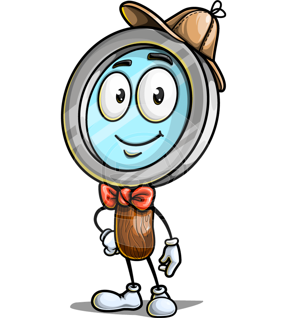 Magnifying Glass Cartoon Character