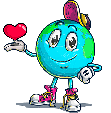Planet Earth Cartoon Character