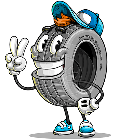 Tire Cartoon Character