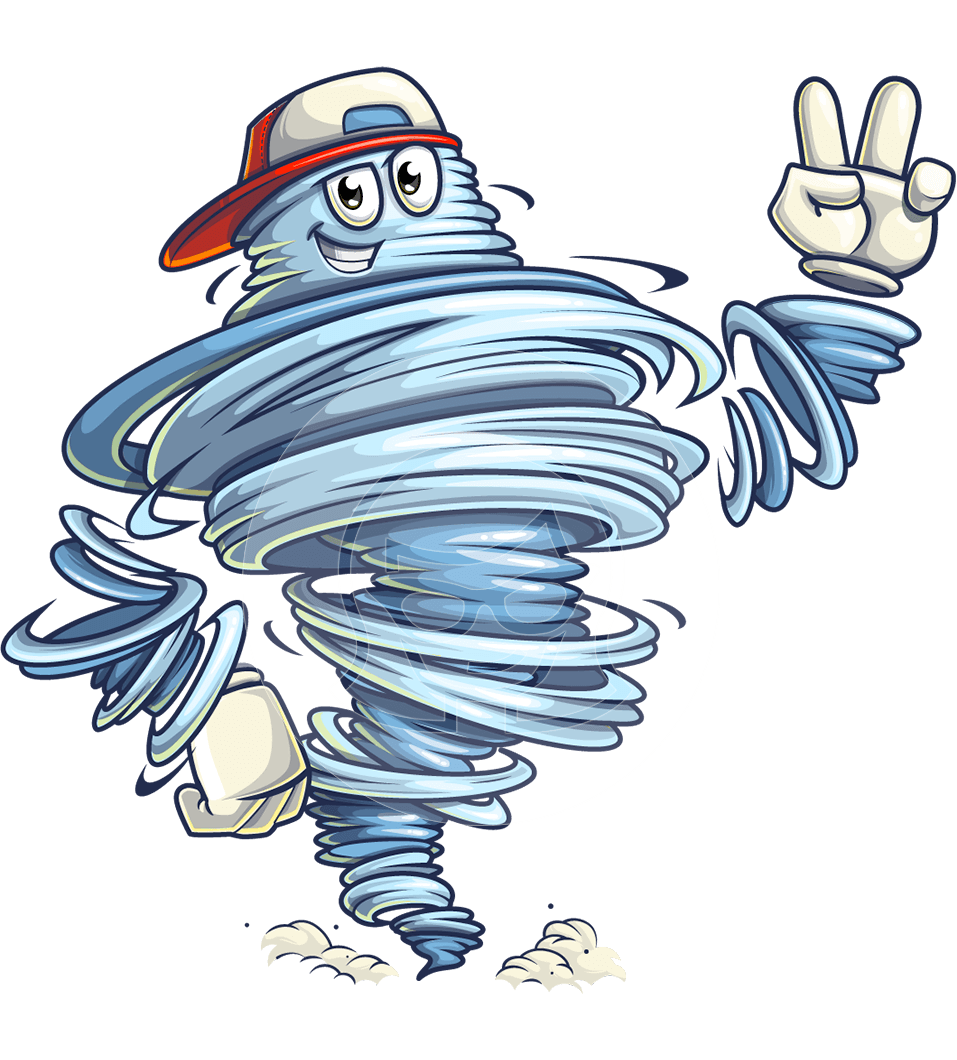 Tornado Dude Cartoon Character