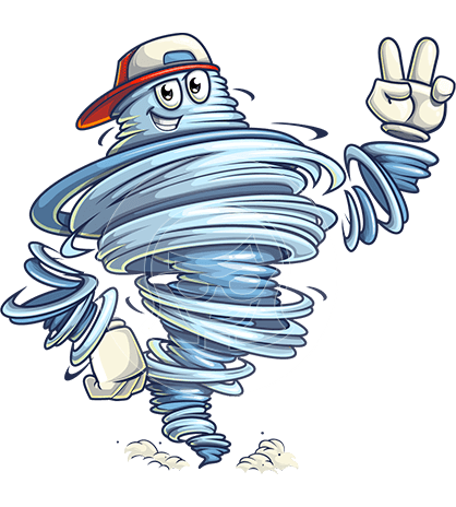 Tornado Dude Cartoon Character