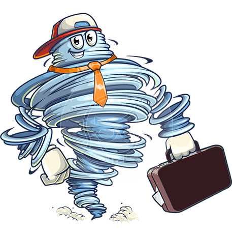 Tornado Dude Cartoon Character