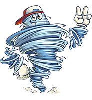 Tornado Dude Cartoon Character
