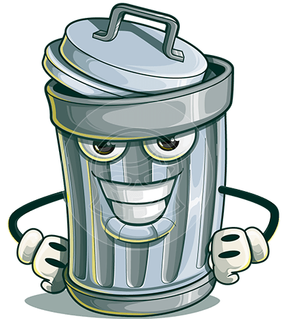 Trash Can Cartoon Character