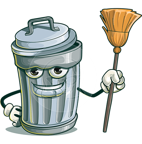 Trash Can Cartoon Character