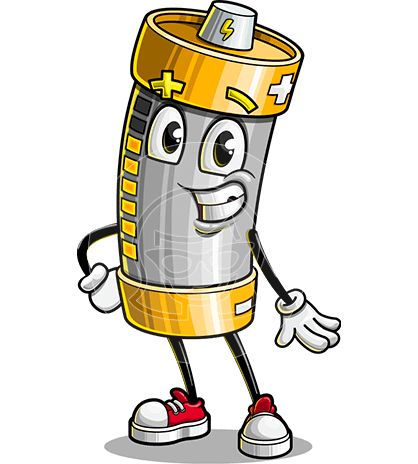Battery Cartoon Character
