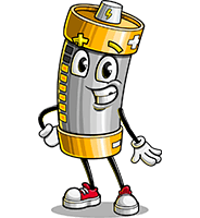 Battery Cartoon Character