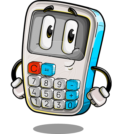 Calculator Cartoon Character