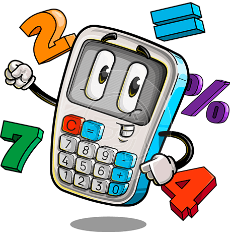 Calculator Cartoon Character