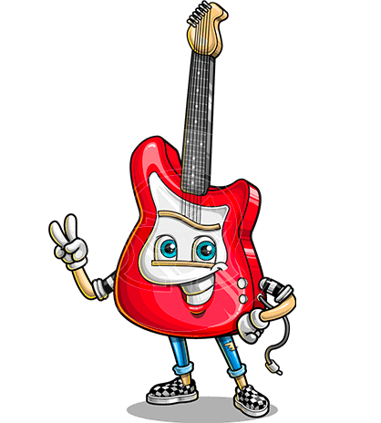 Guitar Cartoon Character