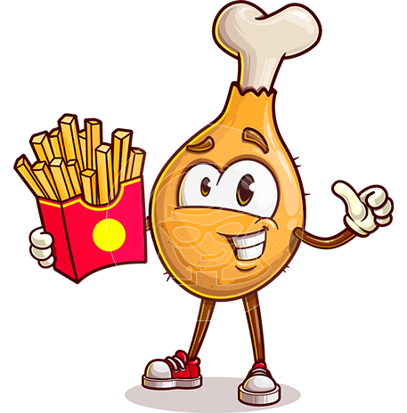 Chicken Drumstick Cartoon Character