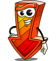 Down Arrow Cartoon Character