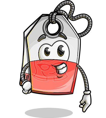 Price Tag Cartoon Character