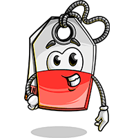 Price Tag Cartoon Character