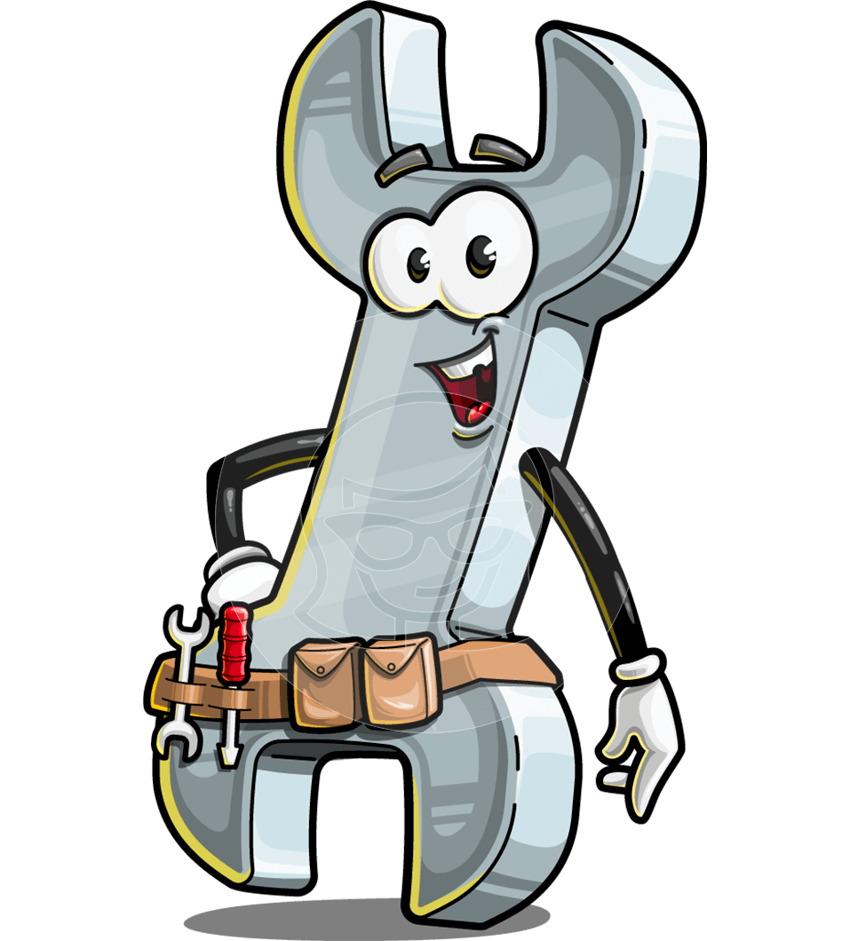 Wrench Cartoon Character