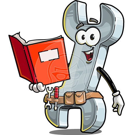 Wrench Cartoon Character