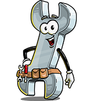Wrench Cartoon Character