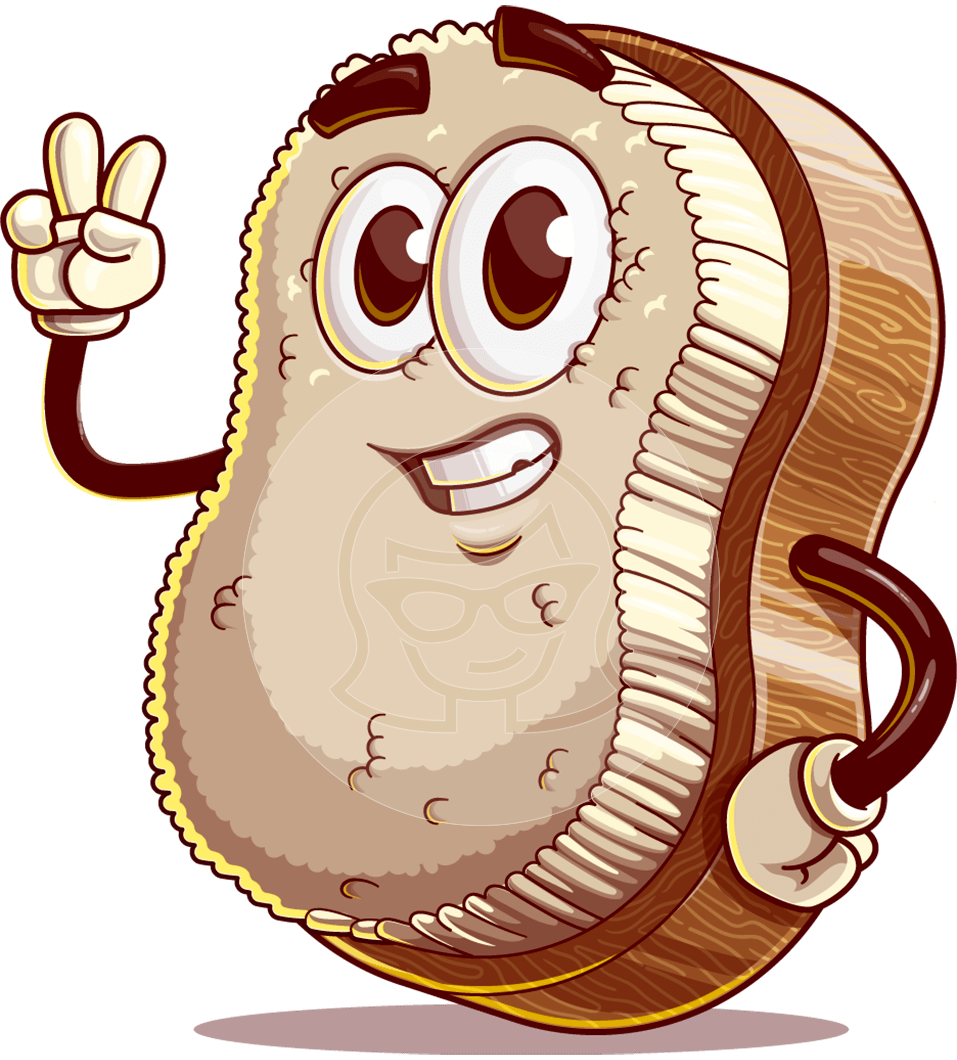 Scrub Brush Cartoon Character