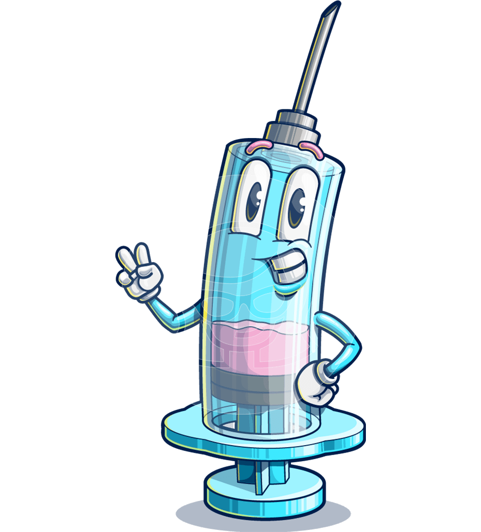 Syringe Cartoon Character