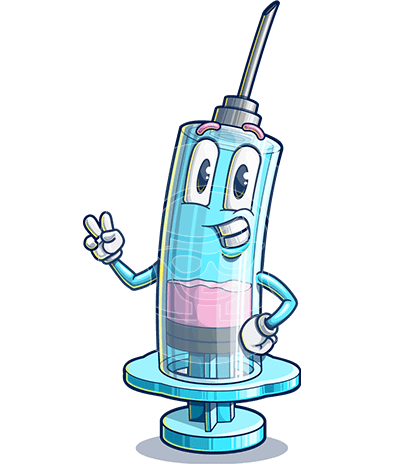 Syringe Cartoon Character
