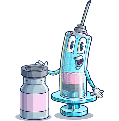 Syringe Cartoon Character