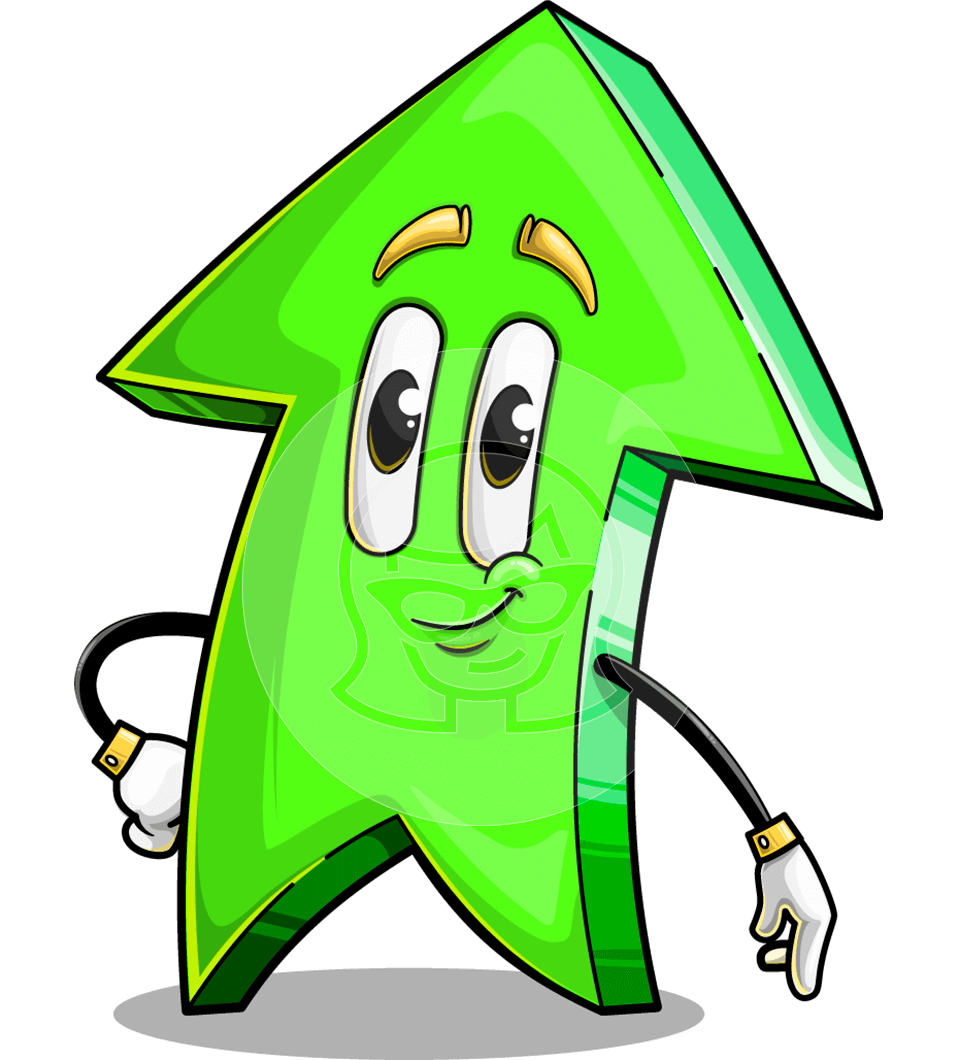 Up Arrow Cartoon Character