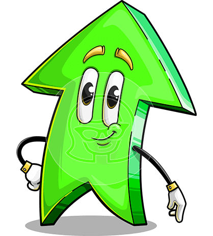 Up Arrow Cartoon Character