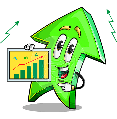 Up Arrow Cartoon Character
