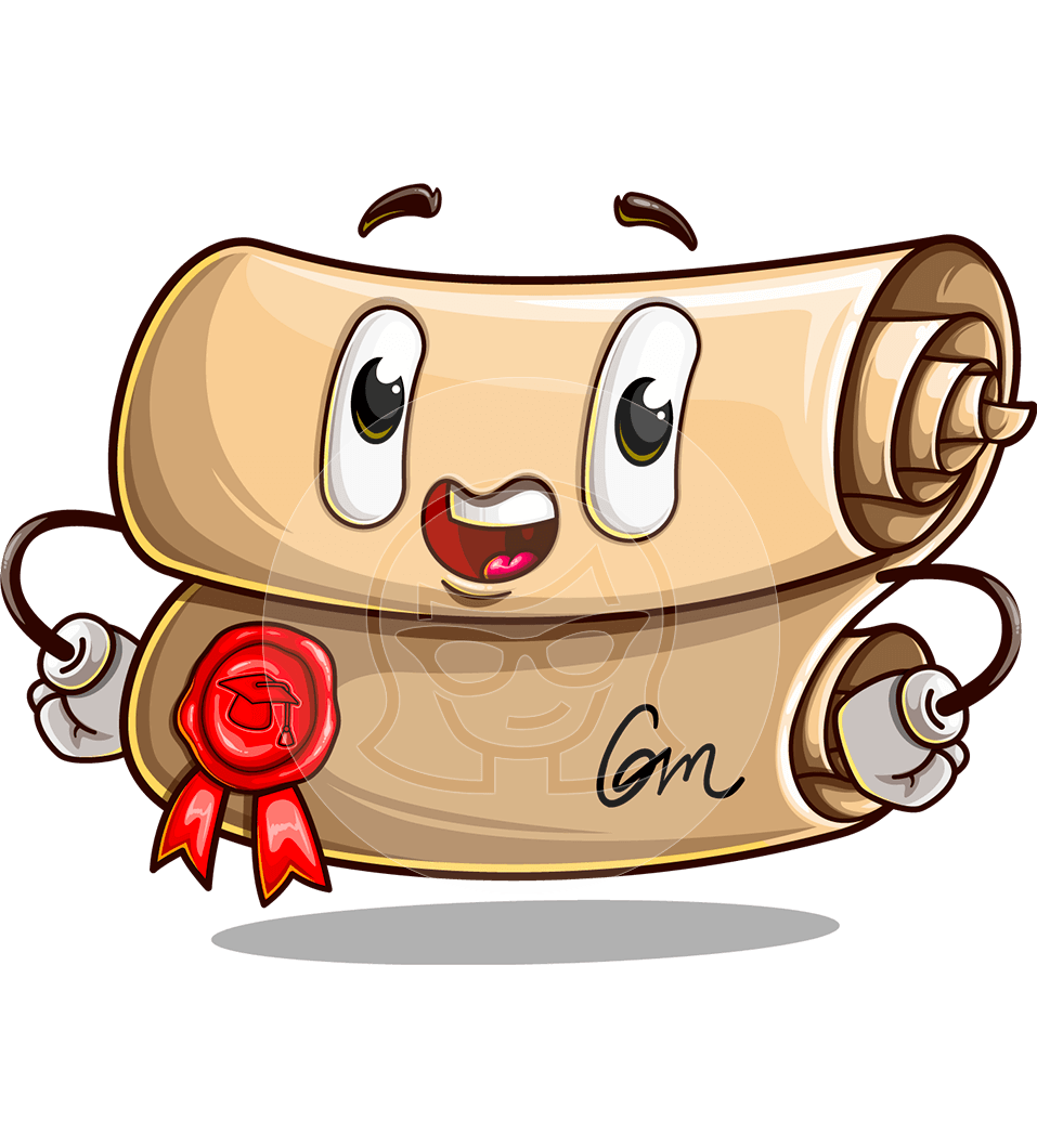 Cute Diploma Cartoon Character