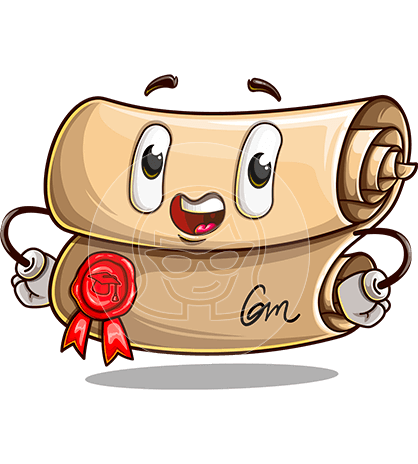Cute Diploma Cartoon Character