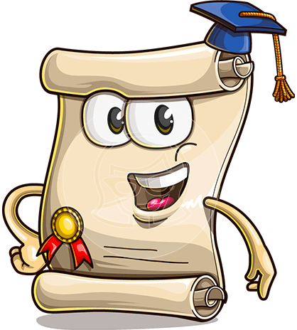 Graduation Diploma Cartoon Character