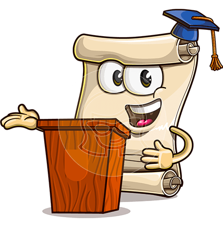 Graduation Diploma Cartoon Character