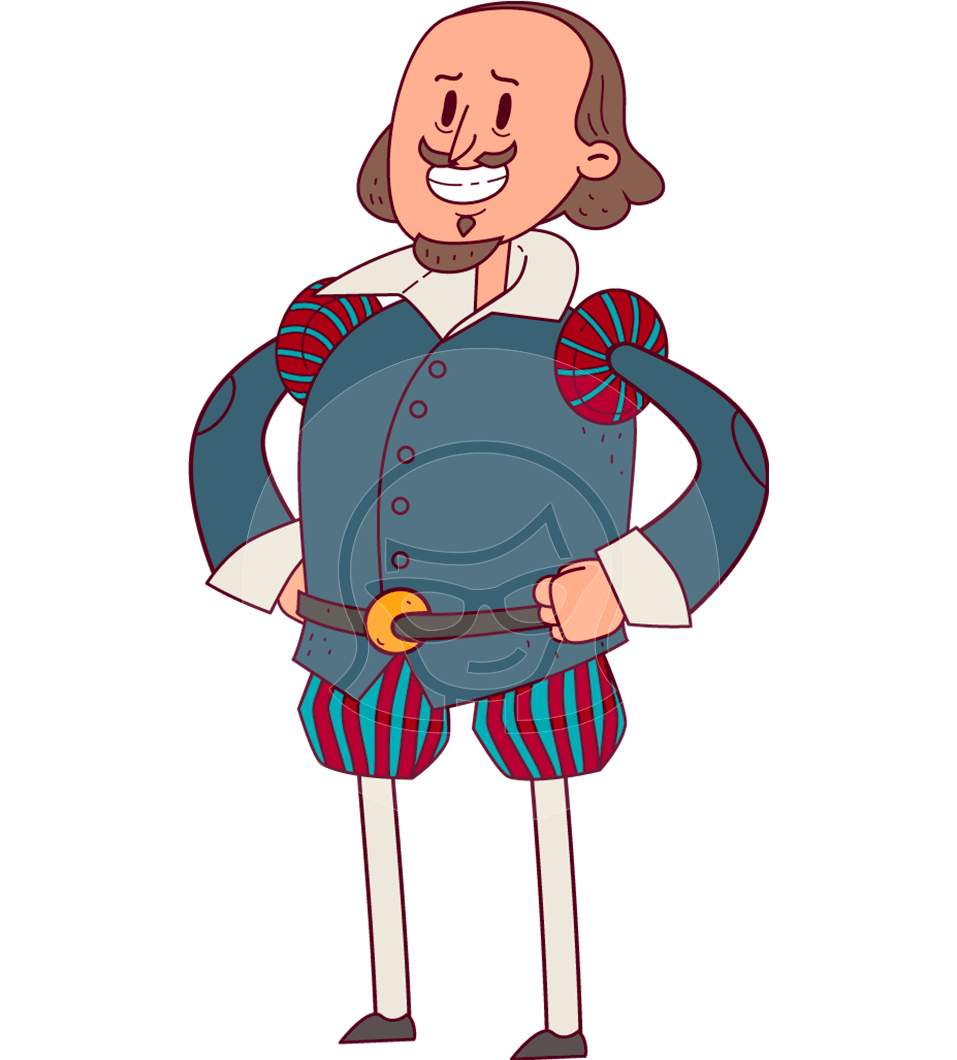 William Shakespeare Cartoon Character