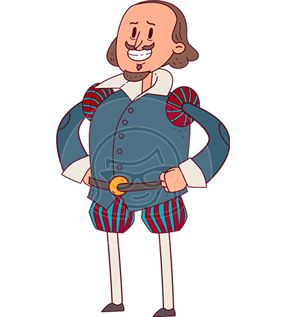 William Shakespeare Cartoon Character