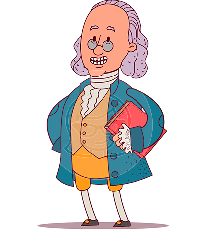 Benjamin Franklin Cartoon Character