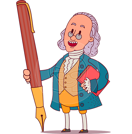 Benjamin Franklin Cartoon Character