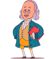 Benjamin Franklin Cartoon Character
