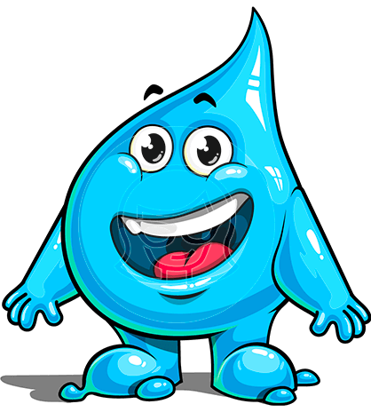 Water Drop Cartoon Character