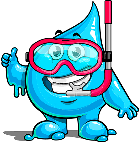 Water Drop Cartoon Character