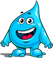 Water Drop Cartoon Character