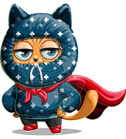 Cat Superhero Cartoon Character