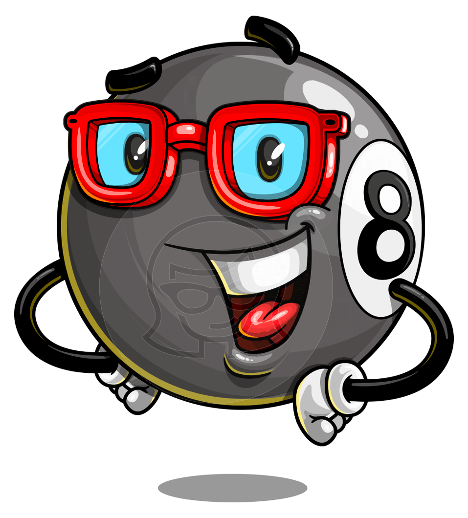 Eight Ball Cartoon Character