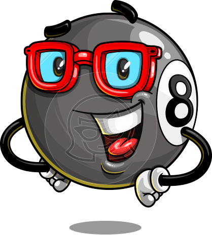 Eight Ball Cartoon Character