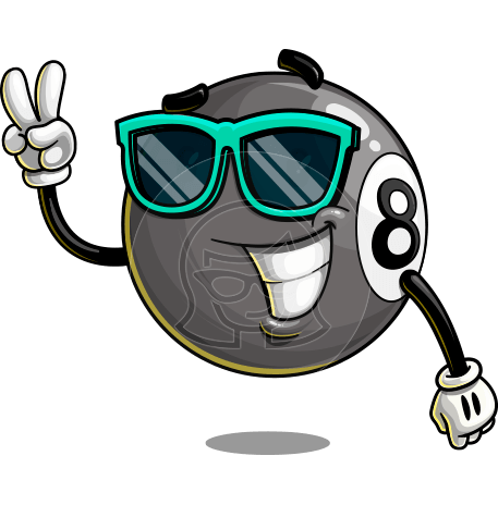Eight Ball Cartoon Character