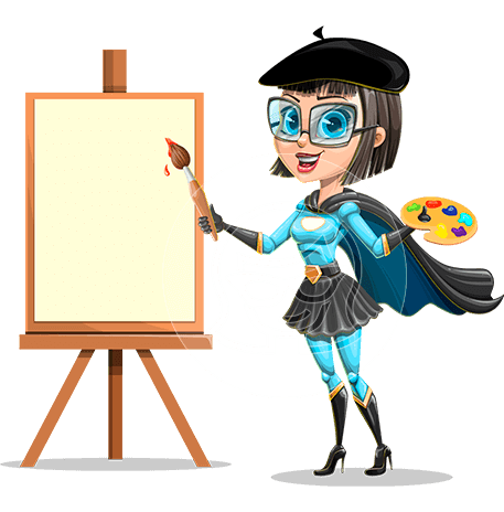 Hero Teacher Girl Cartoon Character