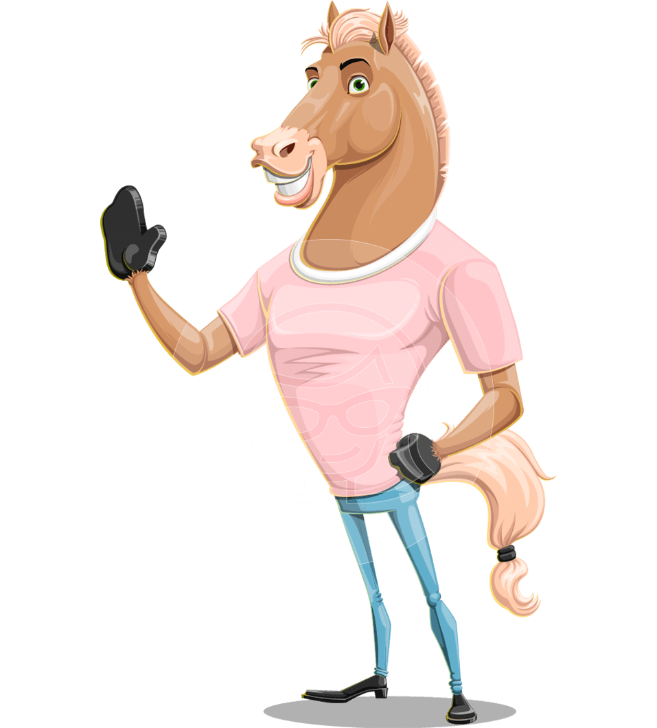 Brown Horse Cartoon Character