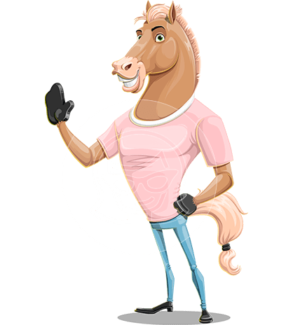 Brown Horse Cartoon Character
