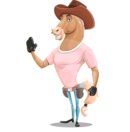 Brown Horse Cartoon Character