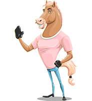 Brown Horse Cartoon Character
