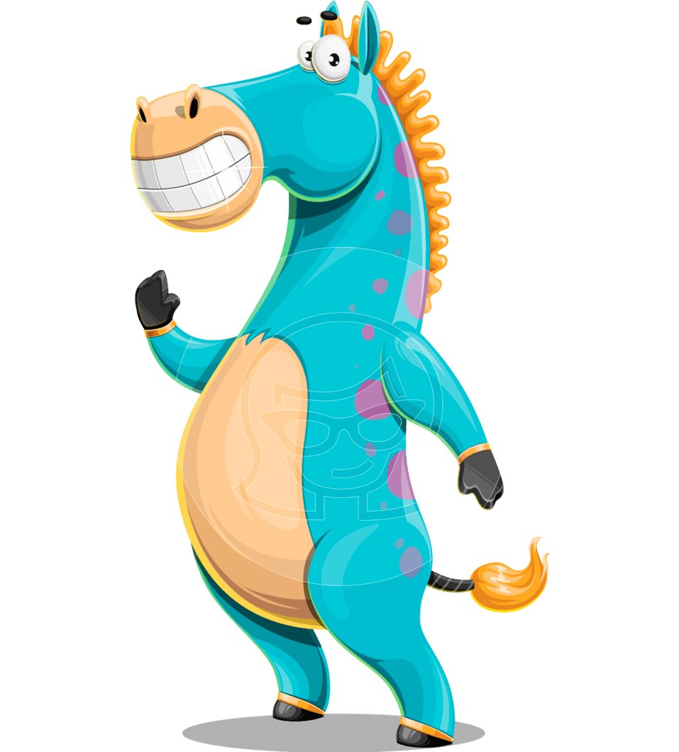 Funny Horse Cartoon Character
